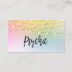 *~* Gold String Lights Ombre Psychic Medium Pastel Business Card