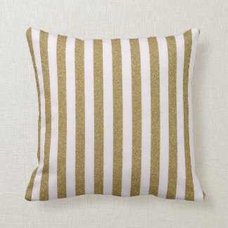 Gold Strip Pinstripe Decorative throw pillow