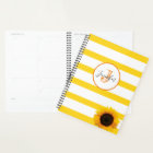 Gold Stripe and Sunflower Monogrammed Personalised
