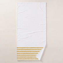 Gold Stripe Bath Towel