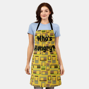 Gold Striped Rectangles  Apron