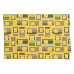 Gold Striped Rectangles  Pillowcase