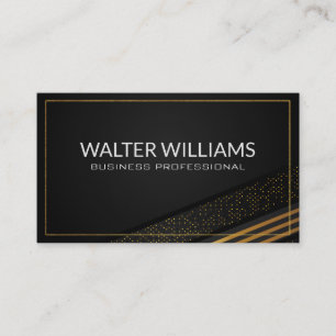 Gold Striped   Speckled Golden Black Pattern Business Card