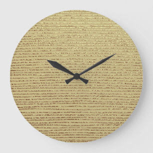 Gold Stripes: Abstract Vintage Background Large Clock
