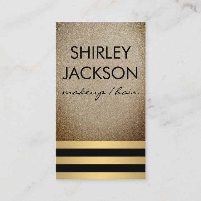 Gold Stripes Business Card (Front)