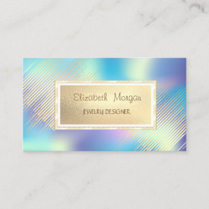 Gold Stripes,Frame Holographic Jewellery Designer Business Card