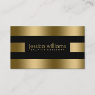 Gold Stripes On Black Business Card