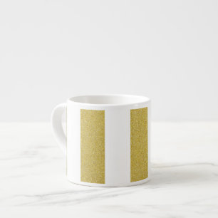 Gold Stripes, White Stripes, Striped Pattern Espresso Cup