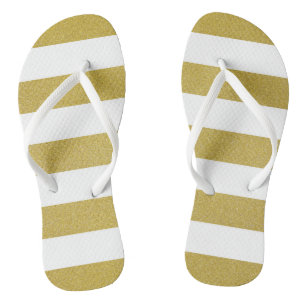 Gold Stripes, White Stripes, Striped Pattern Jandals