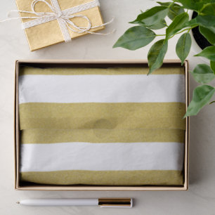 Gold Stripes, White Stripes, Striped Pattern Tissue Paper