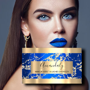 Gold Strokes Royal Blue Beauty Shop Business Card