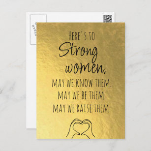 Gold Strong Women Motivational Postcard