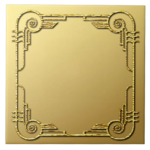 Gold Style Art Deco Design Ceramic Tile