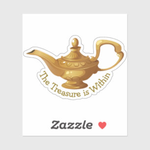 Gold Stylized Arabian Oil Lamp Treasure Quote