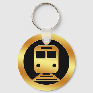 Gold Subway Train Symbol Key Ring