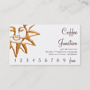Gold Sun Coffee Drink Punch / Loyalty Card