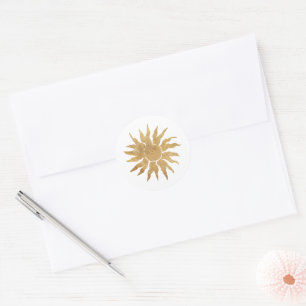 Gold sun gift wrapping letter sticker