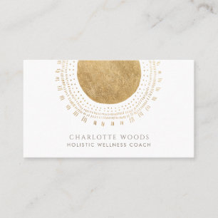 Gold Sun Holistic Wellness Coach Business Card