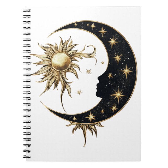 Gold Sun & Moon Notebook (Front)