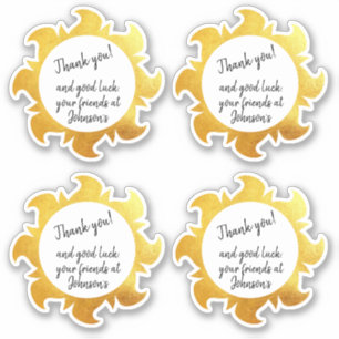 Gold sun Thank you sticker