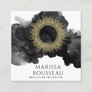 Gold Sunburst Celestial Jewelry Designer Business  Square Business Card