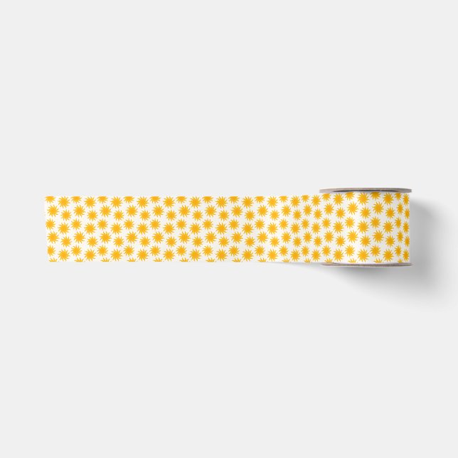Gold Sunburst Pattern Satin Ribbon (Front)