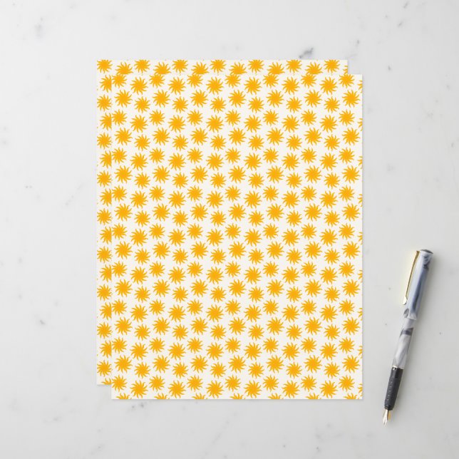 Gold Sunburst Pattern Scrapbook Paper (Front/Back In Situ)