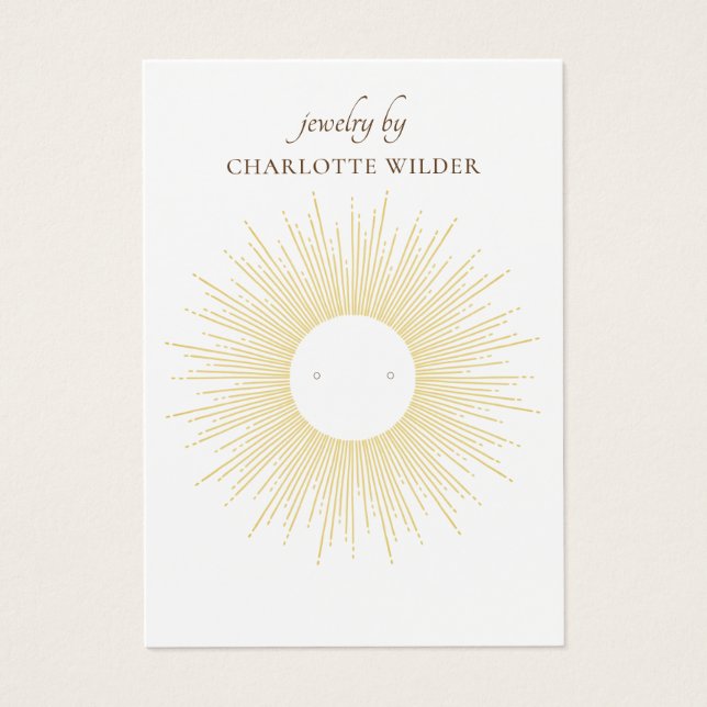 Gold Sunburst Stud Earring Display Card (Front)