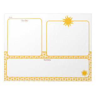 Gold Sunburst To Do Notes Notepad