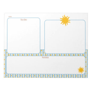 Gold Sunburst To Do Notes Planner Pad