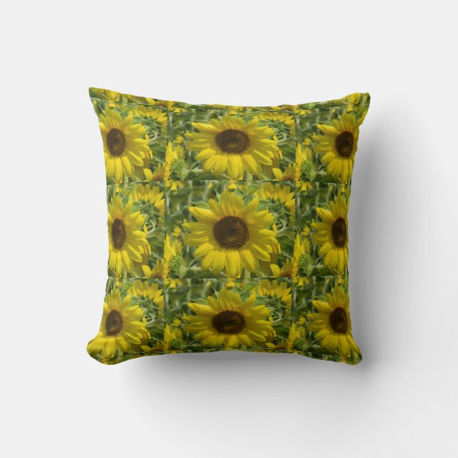 Gold Sunflowers Field Pillow (Front)