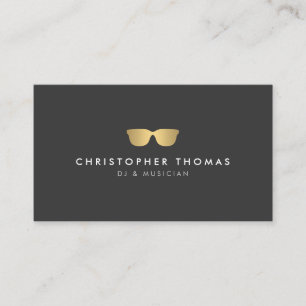 Gold Sunglasses DJ Business Card