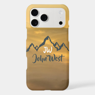 Gold sunrise personalizable mountains monogram