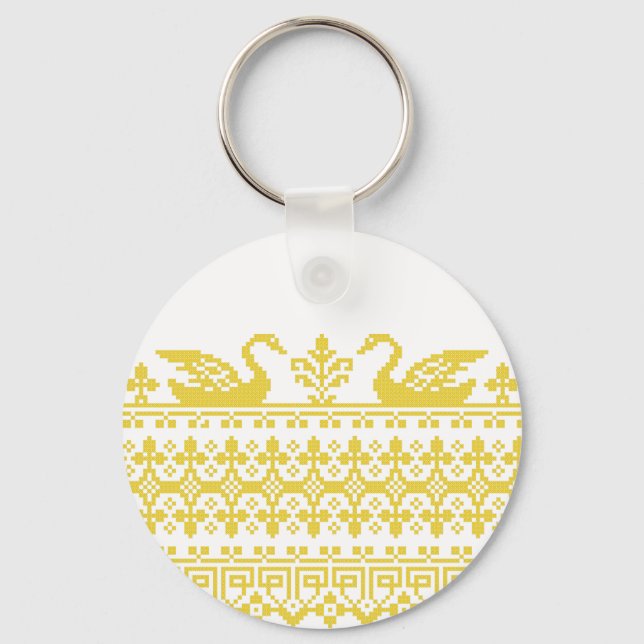 Gold Swans Key Ring (Front)