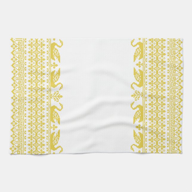 Gold Swans Tea Towel (Horizontal)