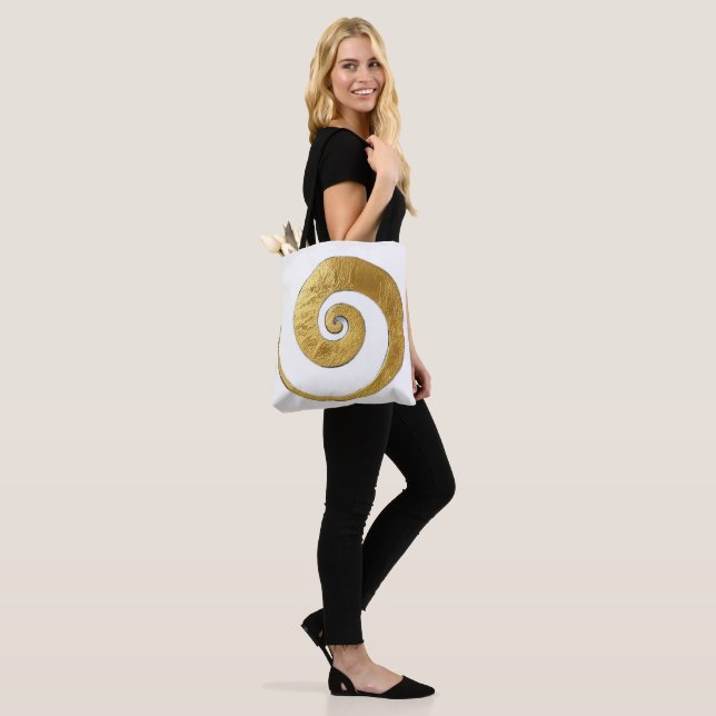 Gold Swirl Design Tote Bag (On Model)