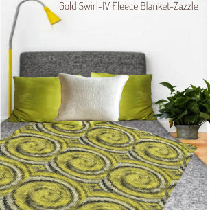 Gold Swirl-IV Fleece Blanket