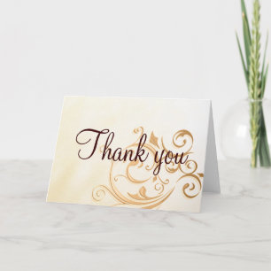 Gold Swirl Thank you Card