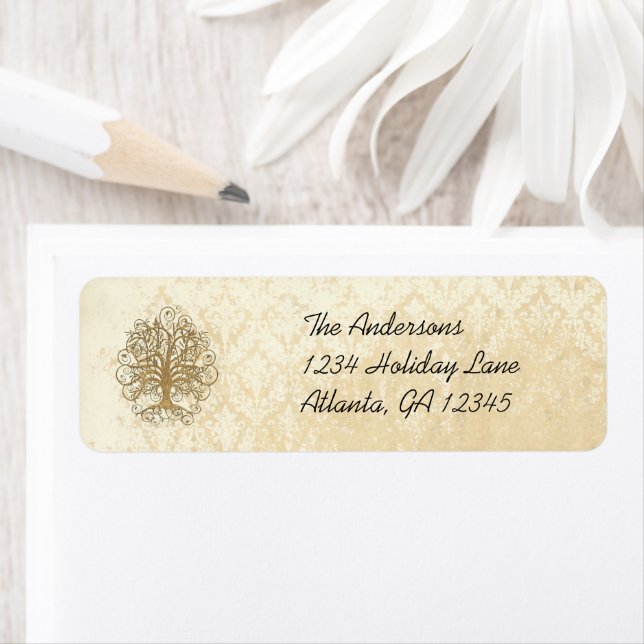 Gold  Swirl Tree  Labels (Insitu)