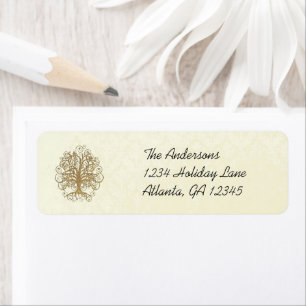 Gold Swirl Tree Labels