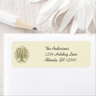 Gold  Swirl Tree  Labels