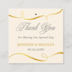 Gold Swirl Wedding Favour Tag Custom Colour