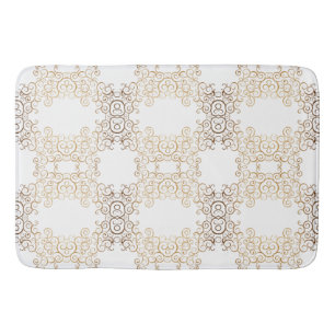 Gold Swirls Arabesque Bath Mat