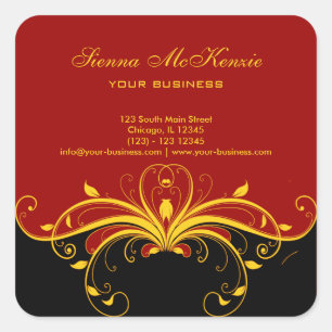 Gold Swirls Square Sticker