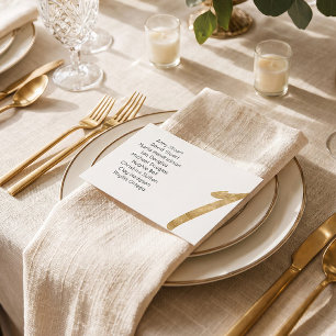 Gold table 1 table number Wedding seating Card
