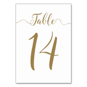 Gold Table Numbers Table 14