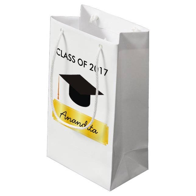Gold Tag Graduation Small Gift Bag (Back Angled)