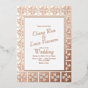 Gold Talavera Mexican Spanish Wedding Pressed