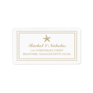 Gold Tan Graceful Starfish Mailing Address Label