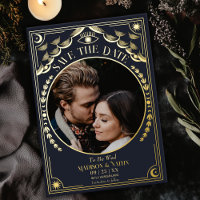 Gold Tarot Gothic Wedding Photo Save the Date